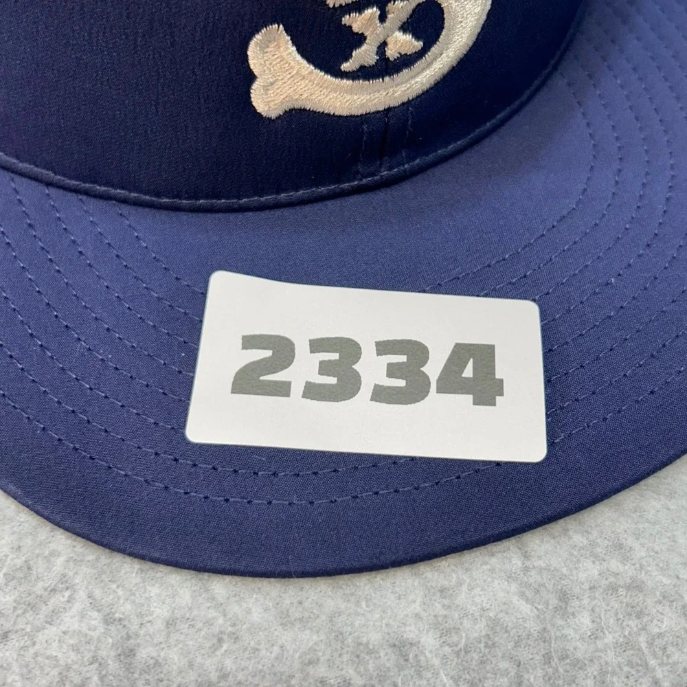 Sox Embroidered Logo Mens Navy The Game Baseball Cap Perforated Flat Brim Size S
